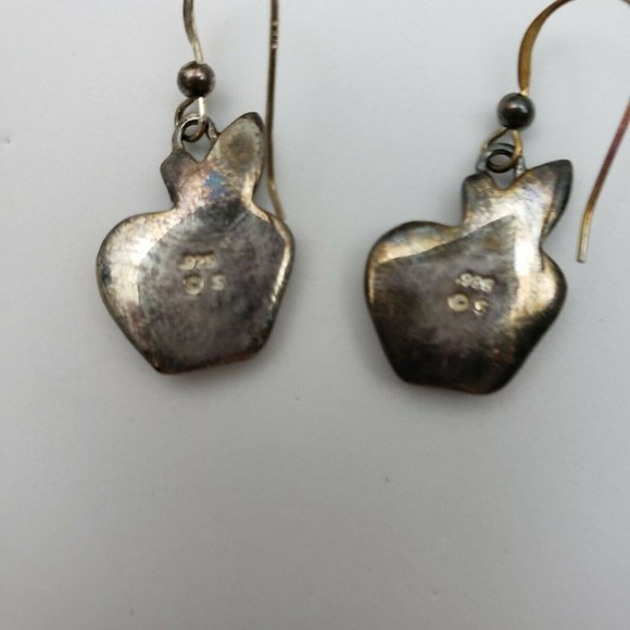 Set of TWO Apple Pierced Earrings - 1 925 Sterling - Picture 9 of 9